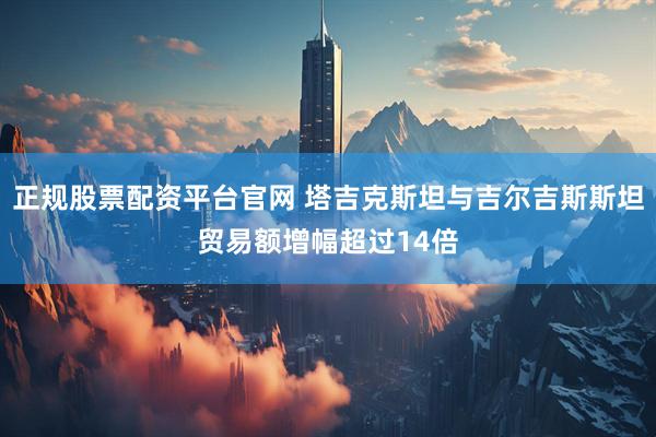 正规股票配资平台官网 塔吉克斯坦与吉尔吉斯斯坦贸易额增幅超过14倍